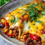 Überbackene Enchiladas mit Hackfleisch