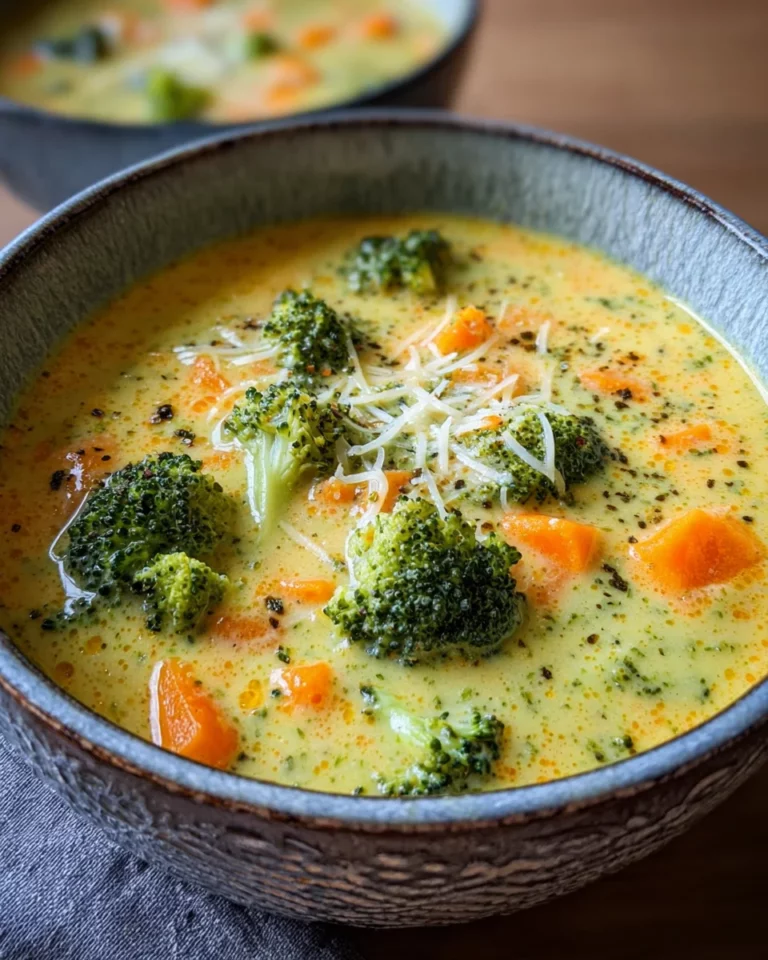 Cremige Brokkoli-Käse-Suppe mit Möhren