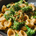 Cremige Erdnuss Brokkoli Orecchiette Pasta