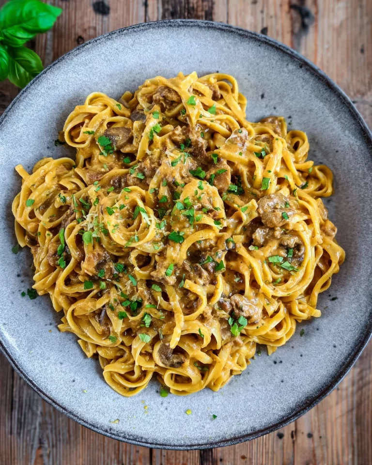 Cremige Pasta in Cturkeybeefnonrahmsauce (vegetarisches Rezept)