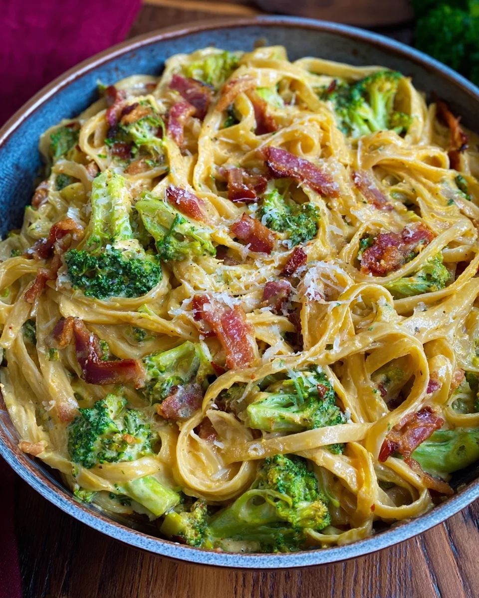 Cremige Pastapfanne mit Brokkoli und turkey bacon image 2