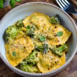 Cremige Ravioli Pfanne mit Brokkoli