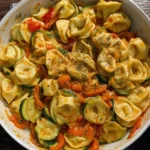 Cremige Tortellini Pfanne mit Gemüse