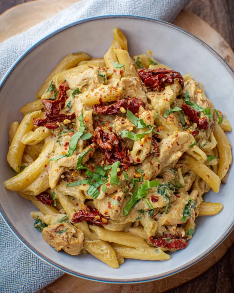 Einfache vegane Marry Me Chicken Pasta