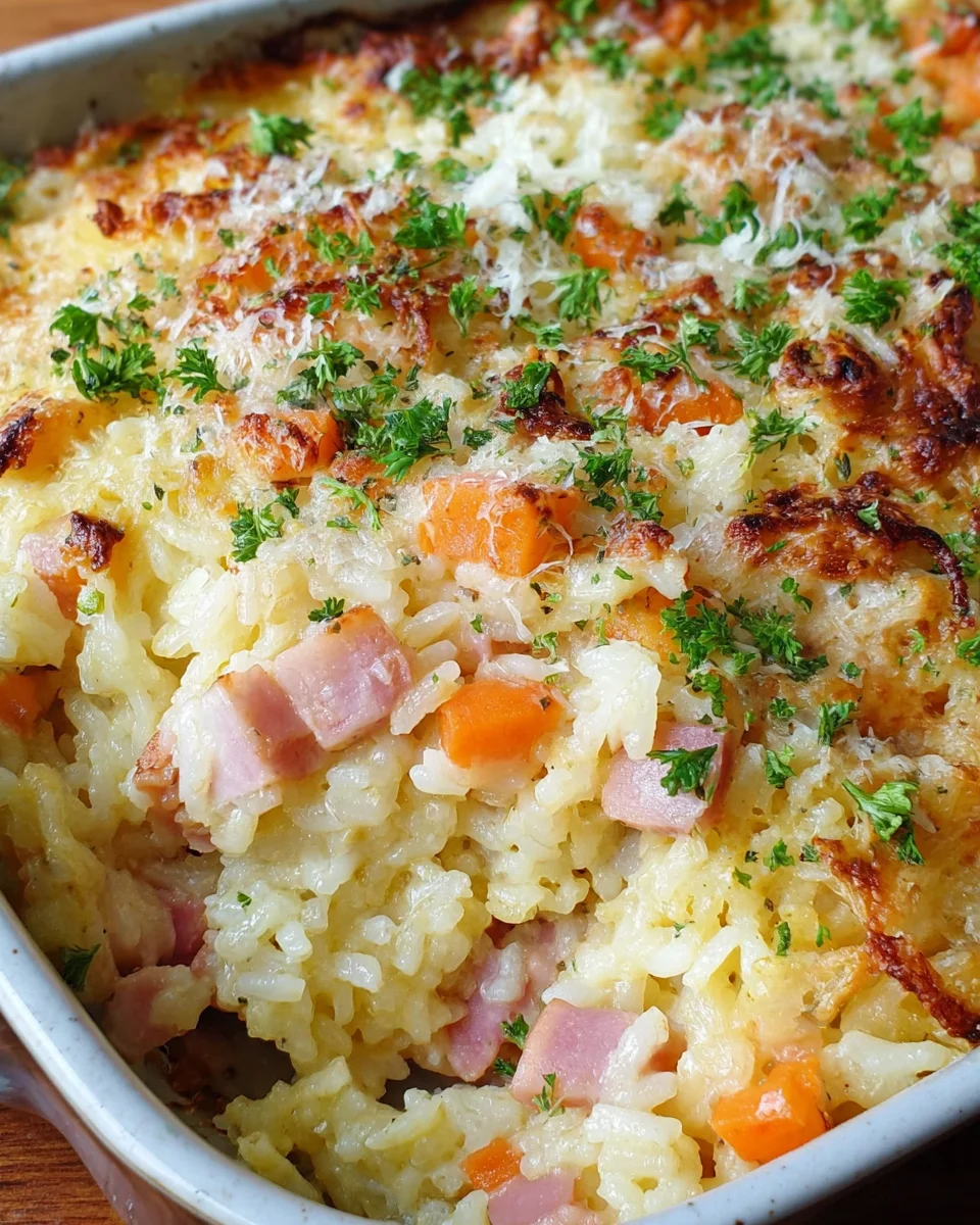Gebackener Reis mit putenschinken und Käse image 2