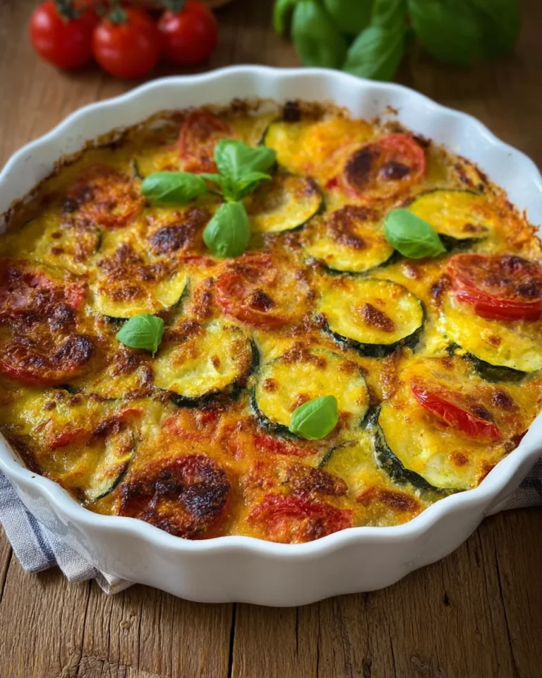 Gemüsegratin mit Pestosauce
