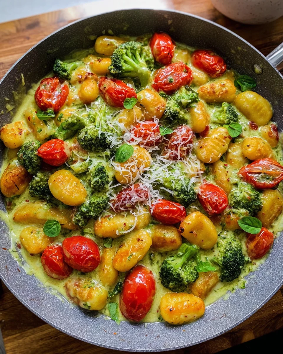 Gnocchi Pfanne mit Brokkoli und Tomaten in Pestorahm image 2
