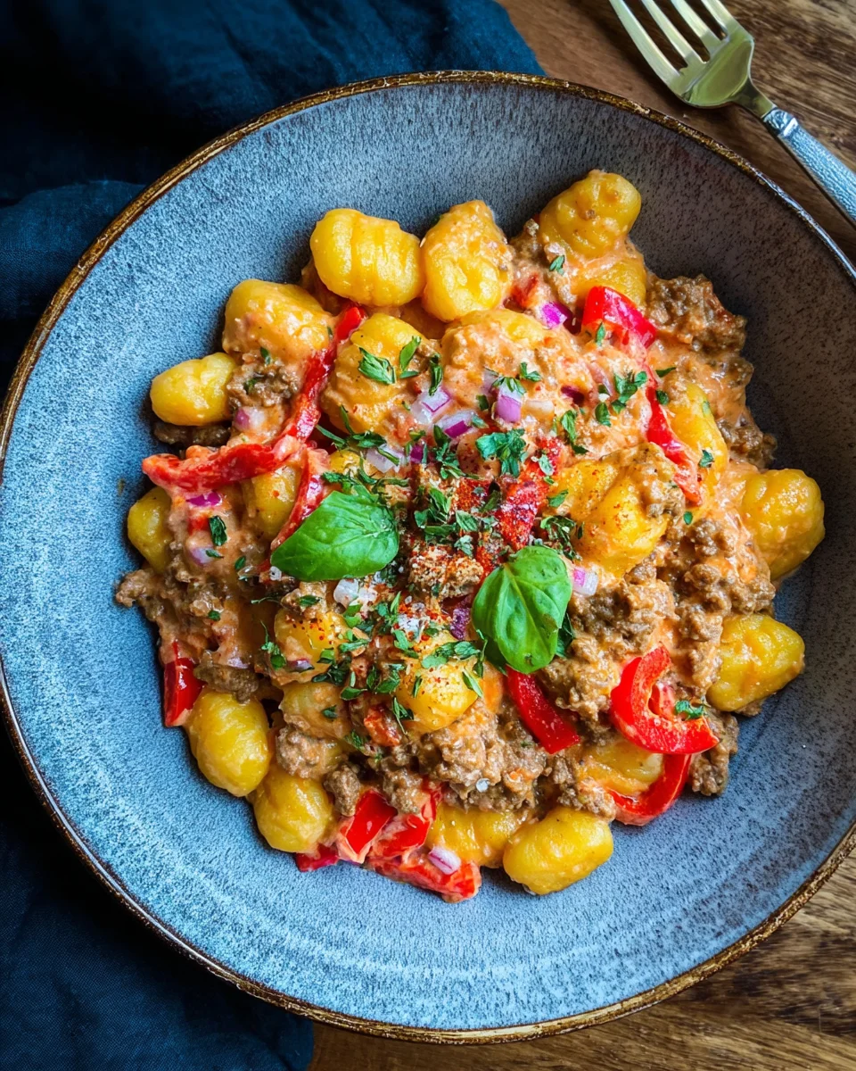 Gnocchi Pfanne mit Hackfleisch und Paprika image 2