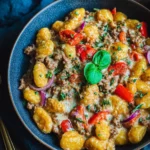 Gnocchi Pfanne mit Hackfleisch und Paprika