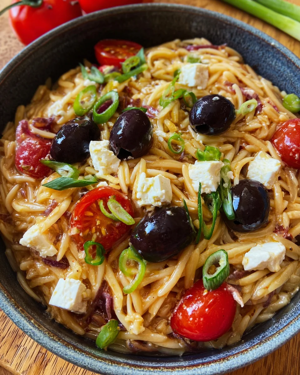 Griechische Reisnudeln mit Tomaten, Feta und Oliven image 2