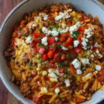 Griechischer Nudel-Hackfleisch Auflauf mit Feta