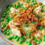 Hähnchen mit Erbsen in Senf-Sahne-Sauce