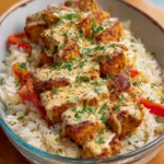 High Protein Cremiges Cajun Hähnchen mit Reis Rezept
