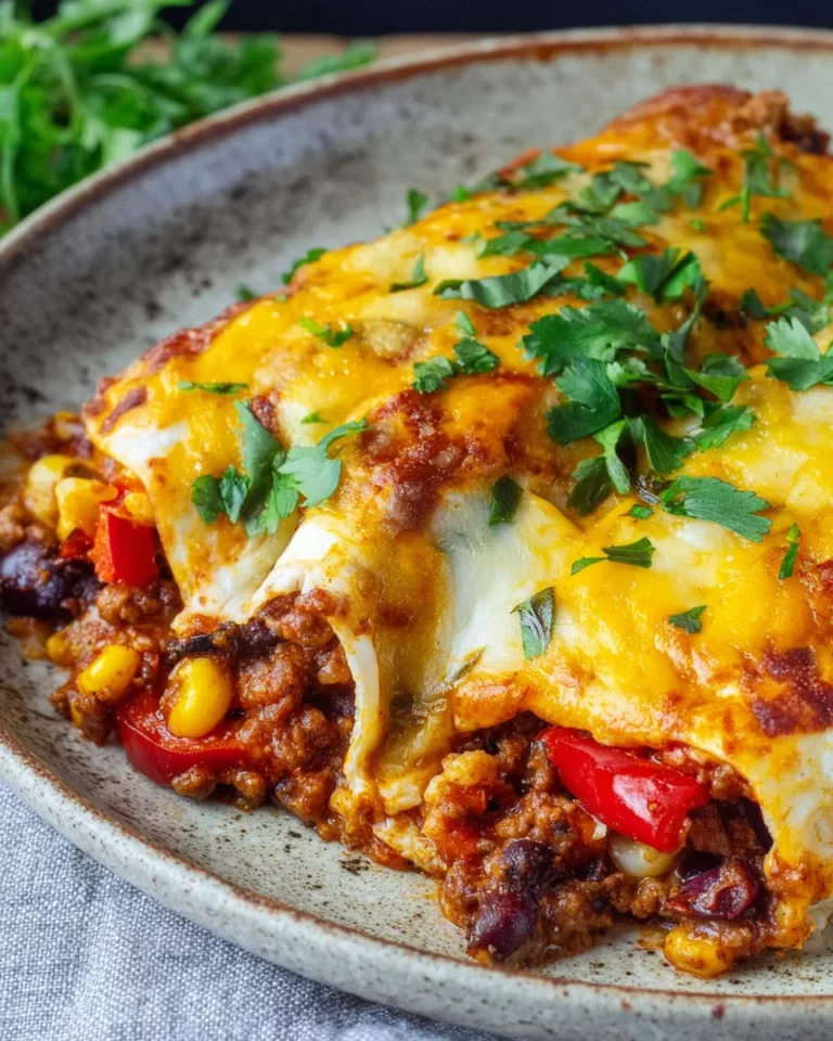 Überbackene Enchiladas mit Hackfleisch