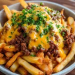 Pommes Frites mit Hackfleisch und Cheddar: Ein Unglaubliches Ultimatives Rezept für 4 Personen