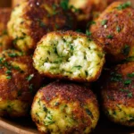 Knusprige Zucchini-Feta-Bällchen