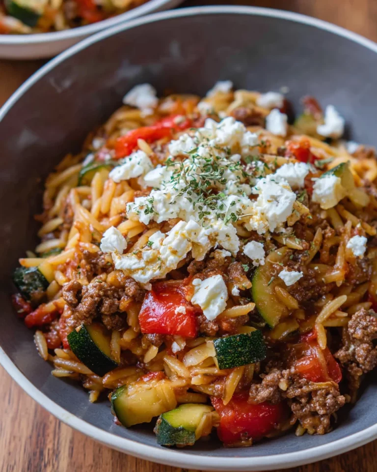 Kritharaki Hackfleisch Pfanne