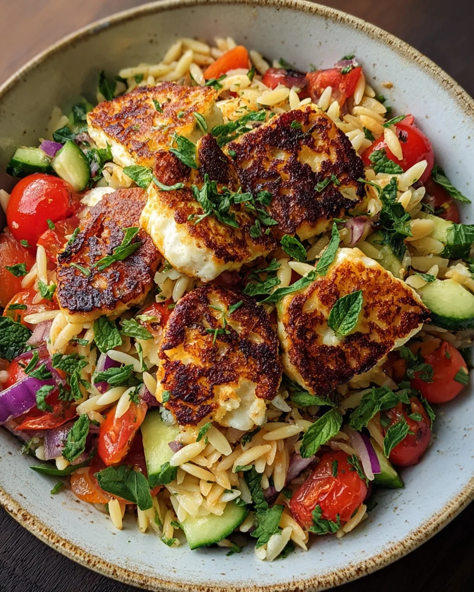 Kritharaki-Salat mit Halloumi-Croutons image 2