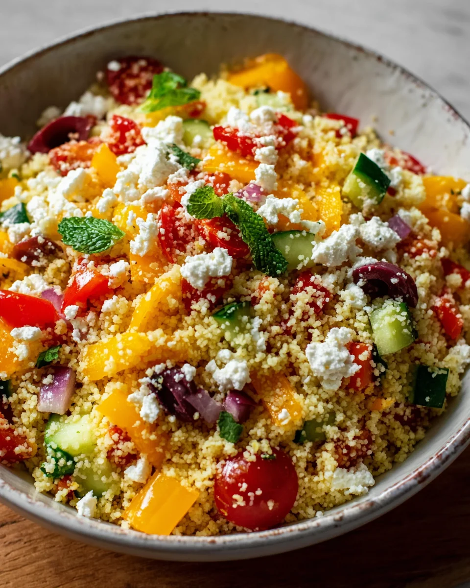 Mediterraner Couscous Salat mit Feta & Paprika – Lecker! image 2