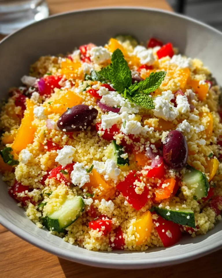 Mediterraner Couscous Salat mit Feta & Paprika – Lecker!