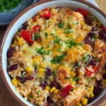 Ofenreis mit Hähnchen und Gemüse