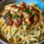 Pasta Chicken Alfredo (einfaches Rezept)