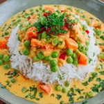 Reis mit Gemüse-Frischkäse-Sauce