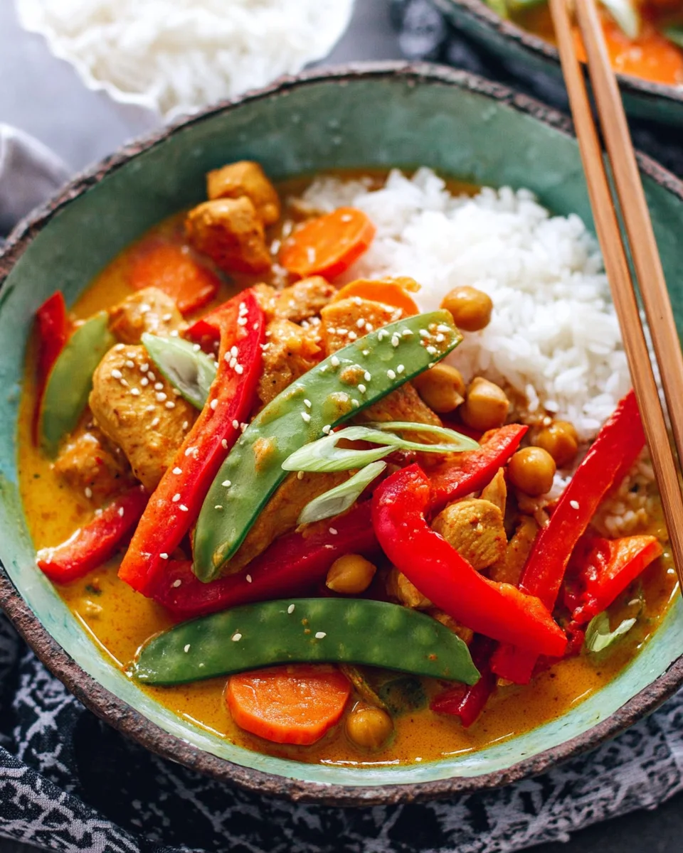 Rotes Thai Curry mit Hähnchen image 2
