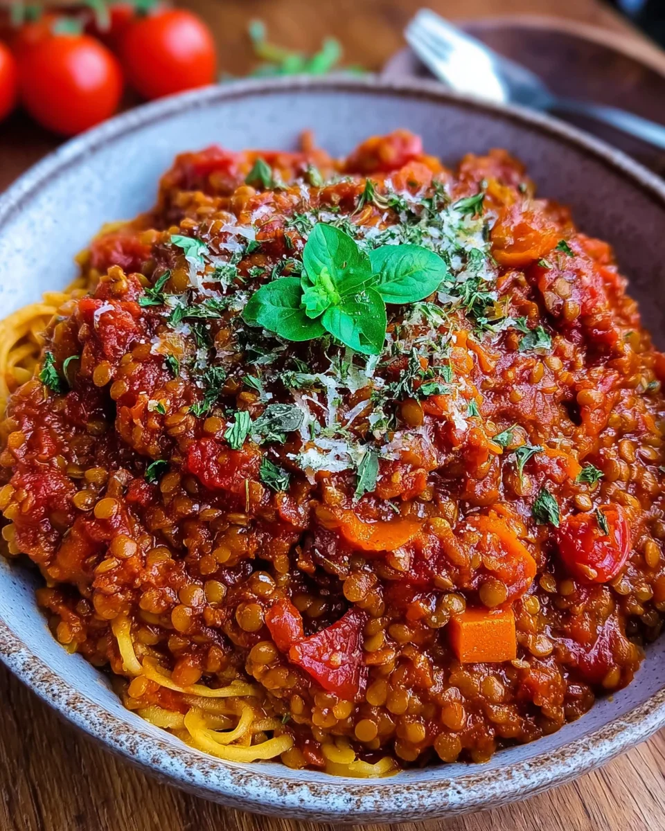 Schnelle vegetarische Linsenbolognese image 2