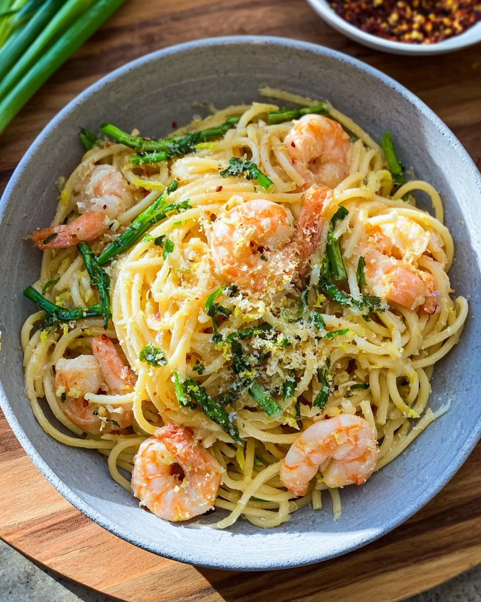 Sommerpasta mit Zitronensauce und Garnelen image 2