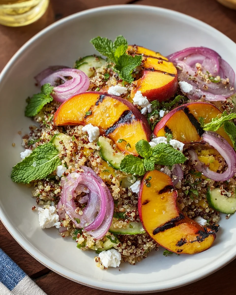 Sonnengeküsster Quinoa-Salat mit gegrilltem Pfirsich und Minze image 2