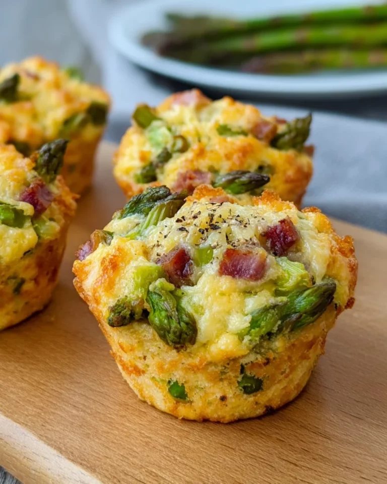 Spargelmuffins mit putenschinkenwürfel