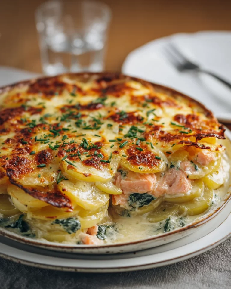 Zarter Lachs Auflauf mit Kartoffeln