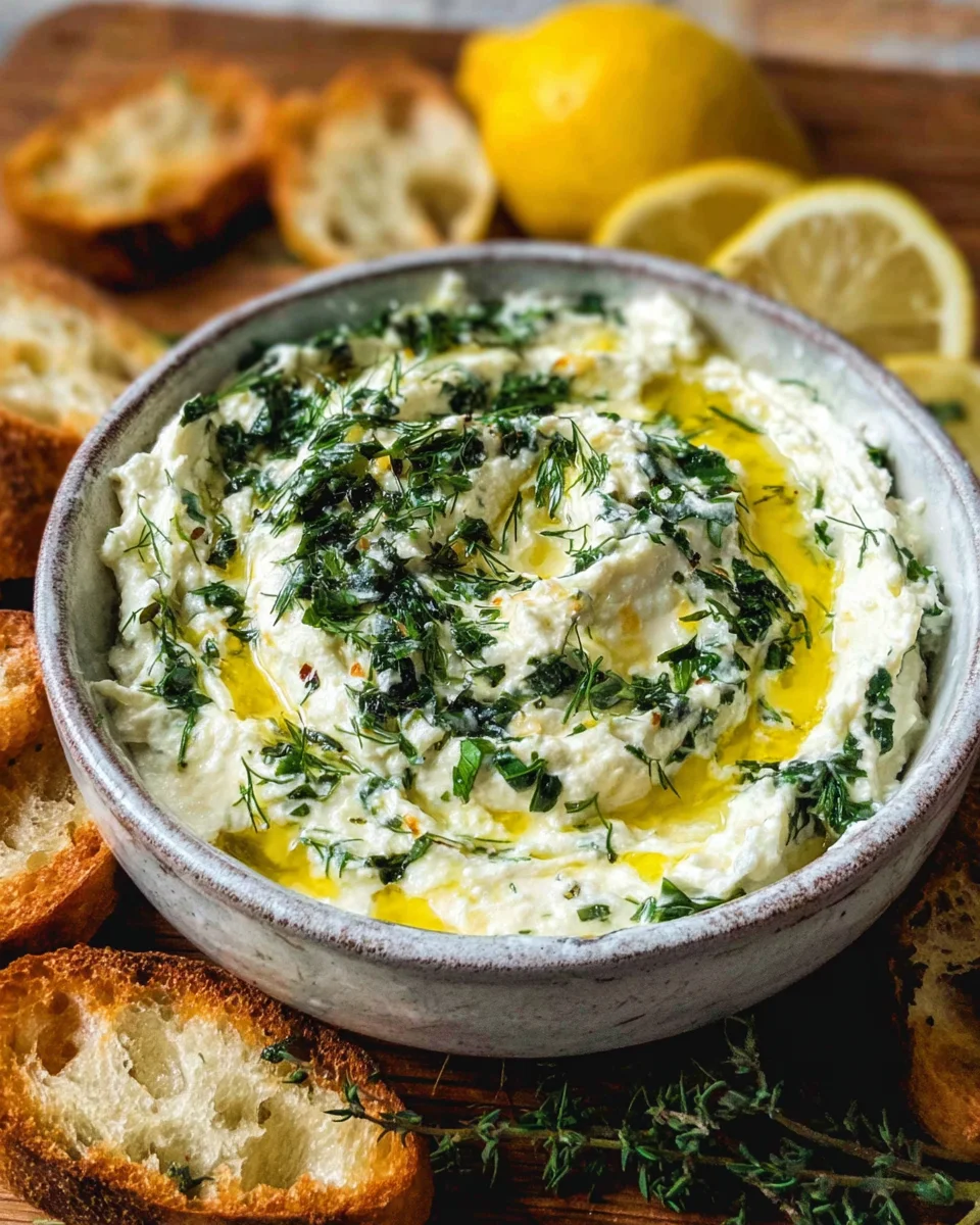 Zitronen-Feta-Aufstrich mit frischen Kräutern image 2