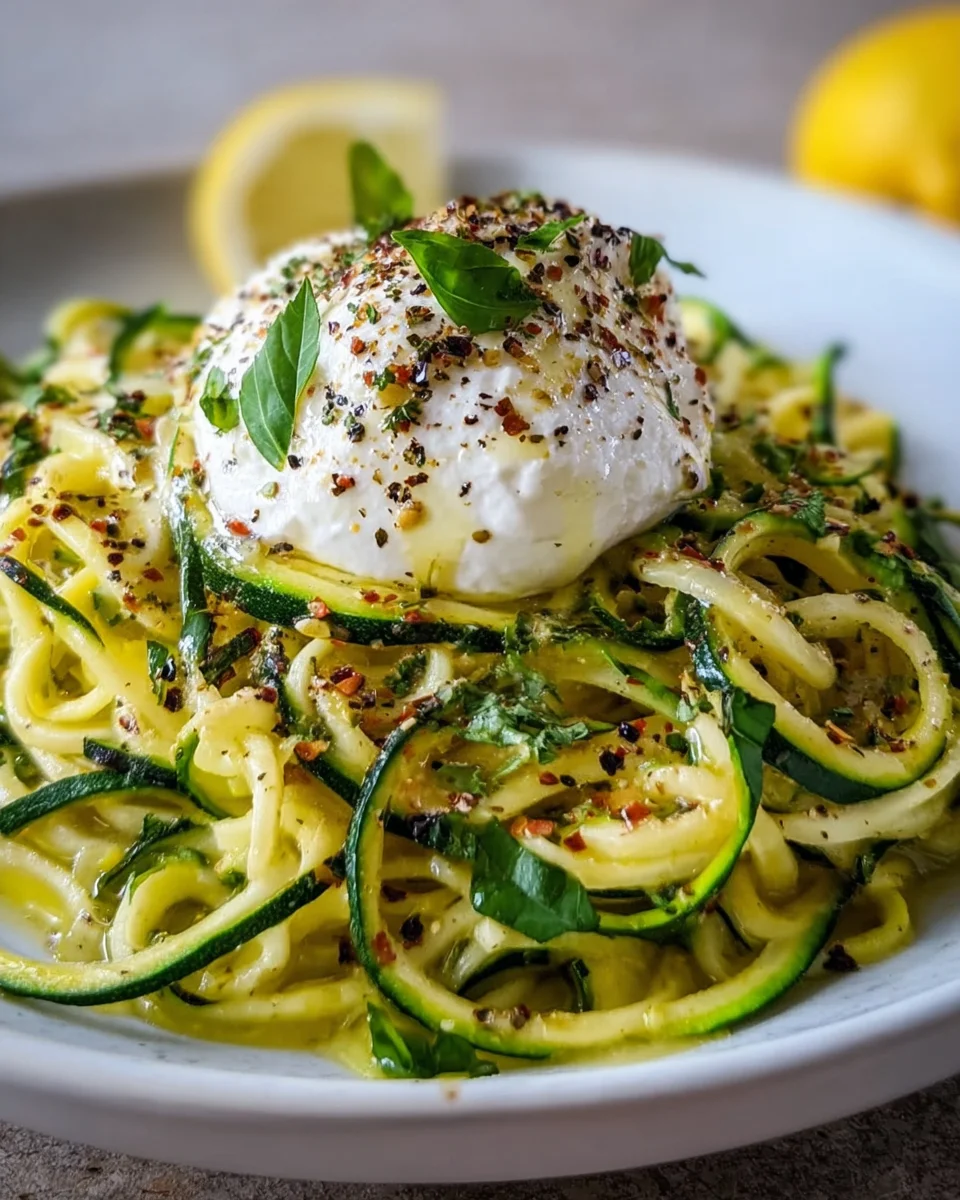 Zitronen Zucchini Pasta mit Burrata image 2