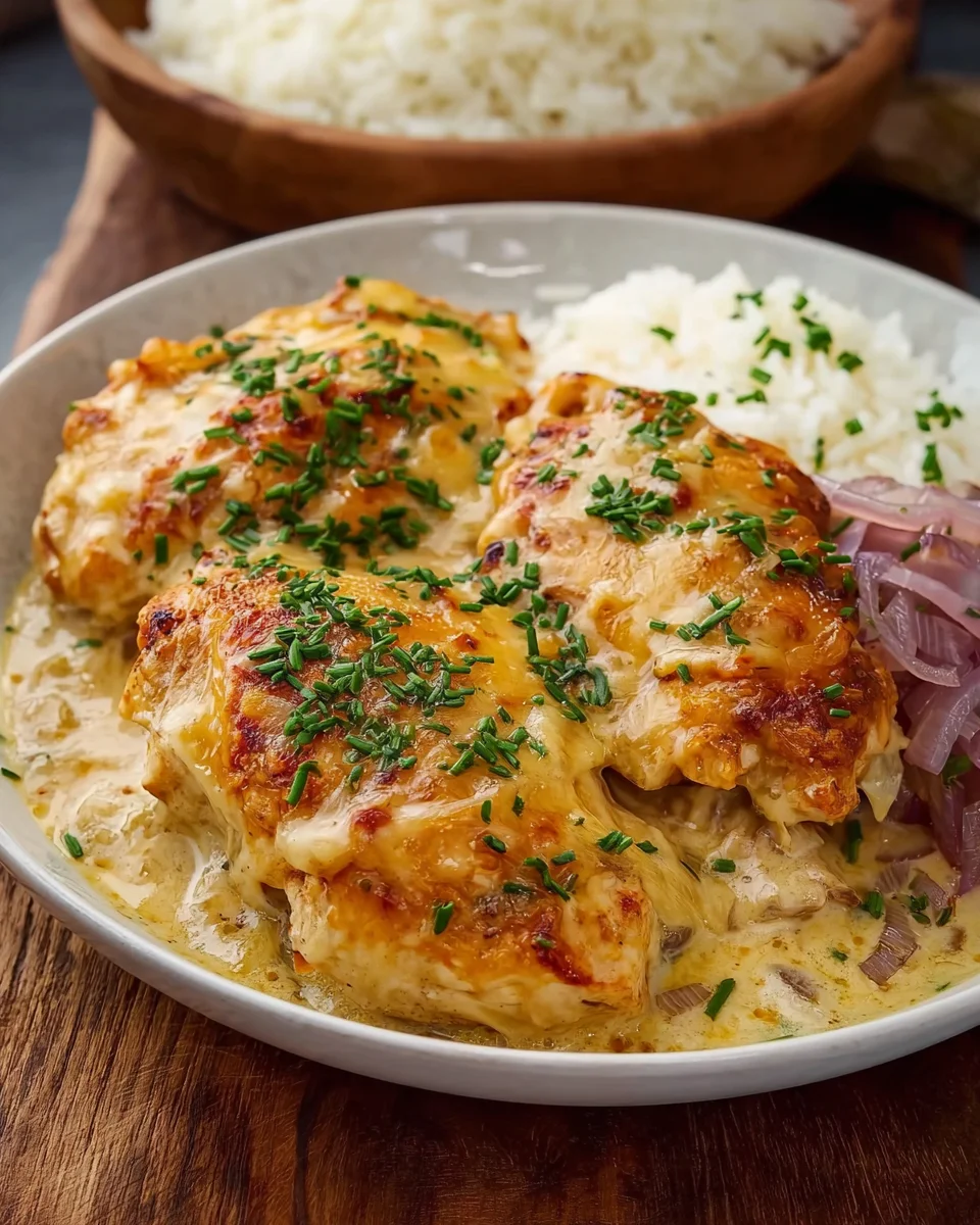 Zwiebel-Sahne-Hähnchen aus dem Ofen image 2